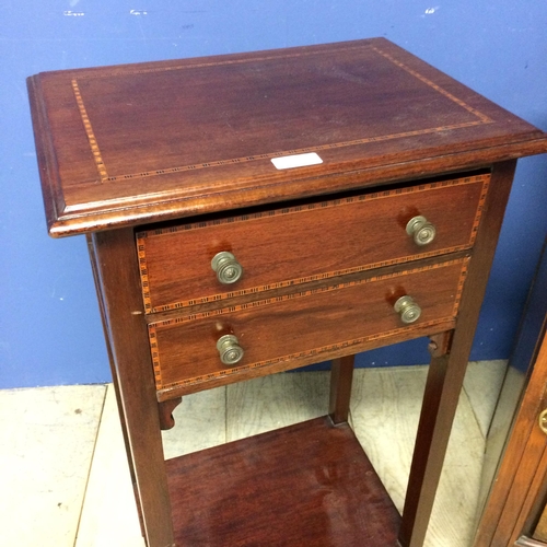 513 - Small modern occasional side table with 2 drawers, and another with  a cupboard