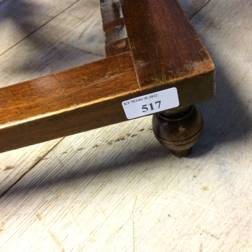 517 - Edwardian mahogany metamorphic stool with bergère to top (some areas of caning in need of repair)