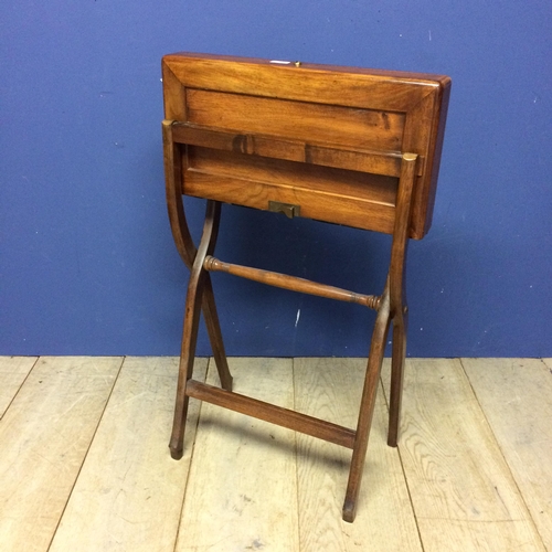 527 - A late 19th/earlyC20th century  campaign style folding desk probably with fitted interior (key missi... 