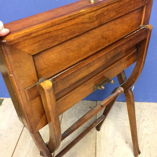 527 - A late 19th/earlyC20th century  campaign style folding desk probably with fitted interior (key missi... 