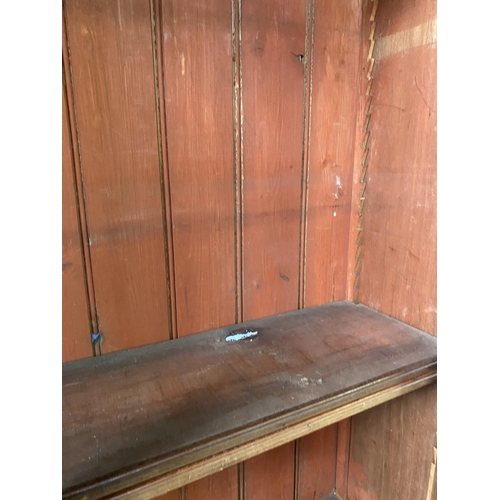 533 - Victorian glazed bookcase, with cupboard below 238h x 50d x 112 w cm