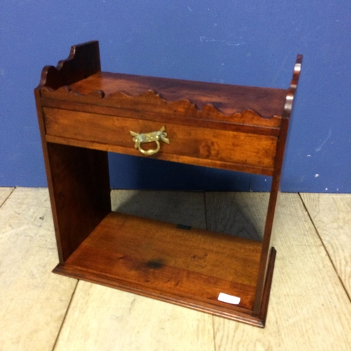 544 - Mahogany hanging wall shelf with drawer above