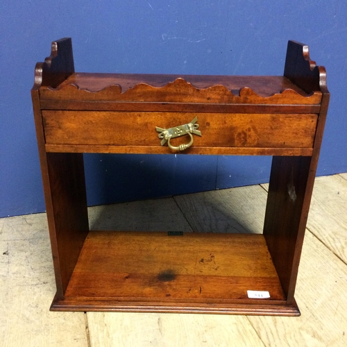 544 - Mahogany hanging wall shelf with drawer above