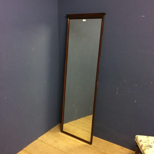 546 - Large mahogany framed rectangular wall mirror (missing one hanging hook)165h x 56w cm