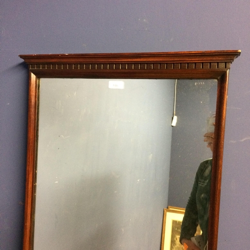 546 - Large mahogany framed rectangular wall mirror (missing one hanging hook)165h x 56w cm