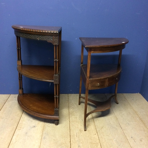 551 - Mahogany corner wash stand, and another 2 tiered corner table 91h x 71w x 50d cm; 80h x 72w x 51 d c... 