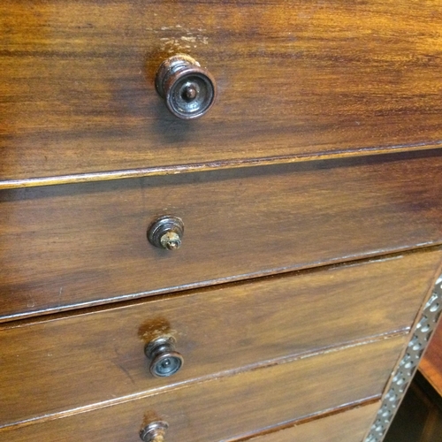 552 - Mahogany 6 drawer music cabinet , much wear to the knob handles, some missing, and a smaller low cab... 