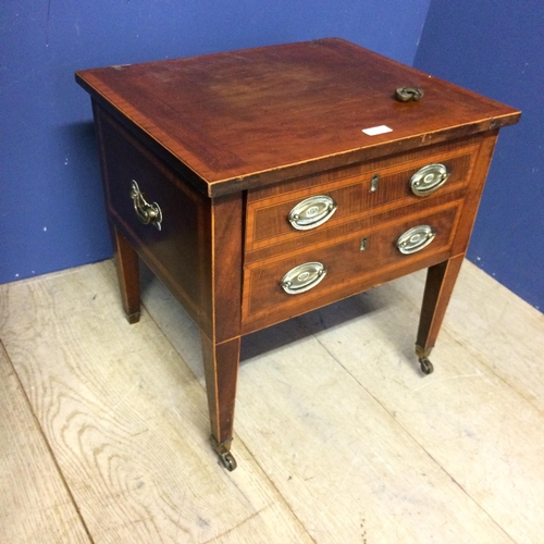 552 - Mahogany 6 drawer music cabinet , much wear to the knob handles, some missing, and a smaller low cab... 