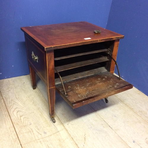 552 - Mahogany 6 drawer music cabinet , much wear to the knob handles, some missing, and a smaller low cab... 