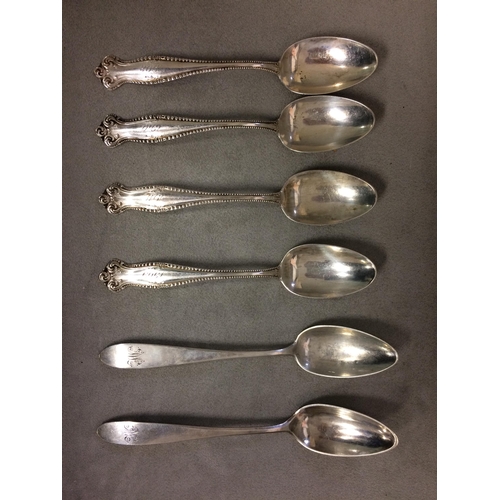 69 - six unmarked yellow metal tea spoons, 92g