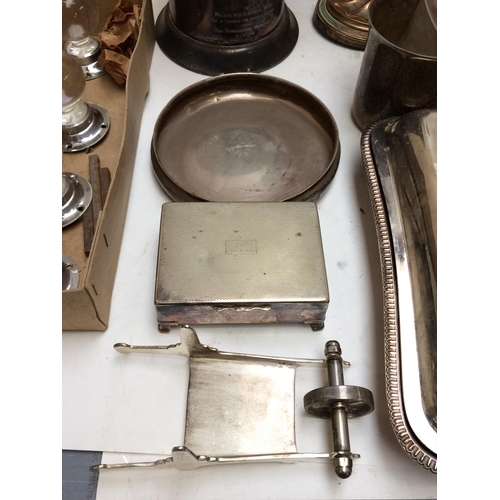 76 - A quantity of Silver plated items and other items, to include chaffing dishes, soup ladles, cream ju... 