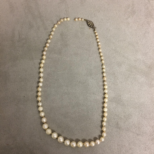 98 - Strand of graduated cultured pearls, 37cm