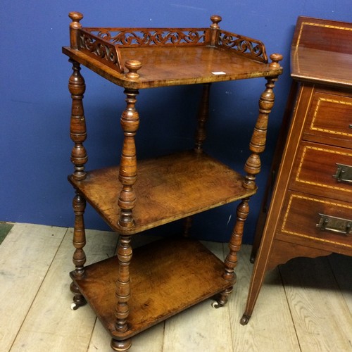 459 - Edwardian 3 drawer chest with string inlay decoration raised on tapering square legs, 107cm H x 84cm... 