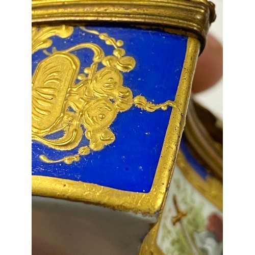 253 - Two Sevres ceramic jewellery caskets with hand painted gilt decoration, see all images for SEVRES/ME... 