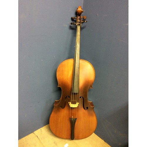 414 - French Cello by Thibouville Lamy second half of the 20th C. good order.  Body length 75.5cm