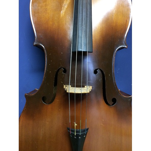 414 - French Cello by Thibouville Lamy second half of the 20th C. good order.  Body length 75.5cm