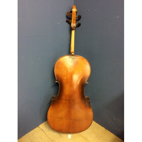 414 - French Cello by Thibouville Lamy second half of the 20th C. good order.  Body length 75.5cm