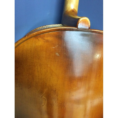 414 - French Cello by Thibouville Lamy second half of the 20th C. good order.  Body length 75.5cm