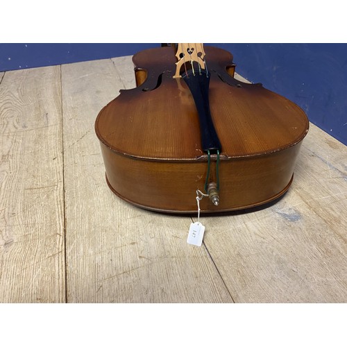 414 - French Cello by Thibouville Lamy second half of the 20th C. good order.  Body length 75.5cm