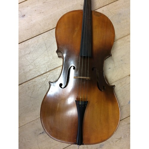 414 - French Cello by Thibouville Lamy second half of the 20th C. good order.  Body length 75.5cm