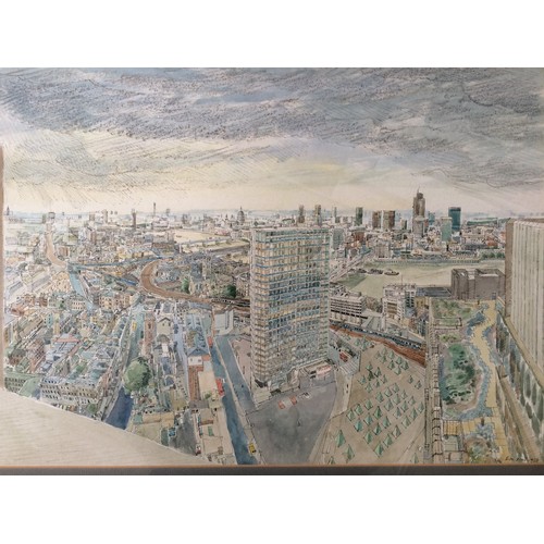 439 - City view watercolour signed by Eric Read 1978, 40.5 x 58 cm