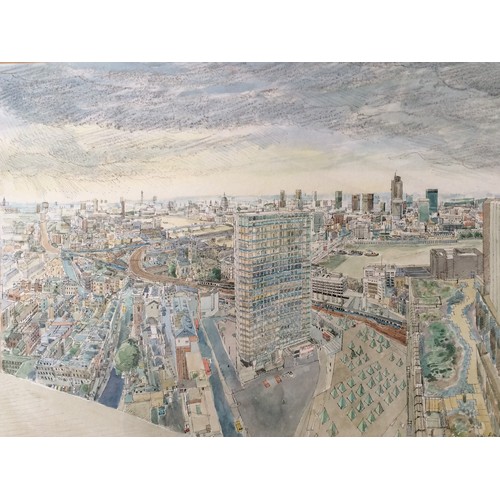 439 - City view watercolour signed by Eric Read 1978, 40.5 x 58 cm