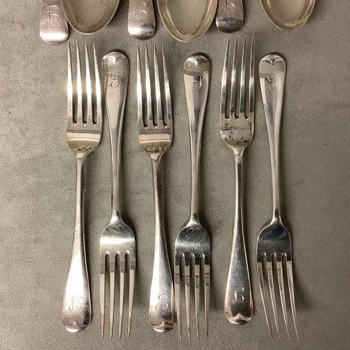 105 - Set of 6 desert spoons and forks by Josiah Williams and Co London 1917, 575g