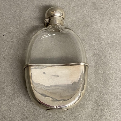 15 - A sterling silver mounted hip flask by William Brothers, Birmingham 1910 (good condition)