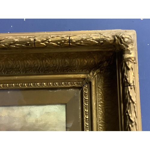 160 - B SHERMAN, English School, Eswardian Beach scene, in large carved glazed gesso frame , signed lower ... 