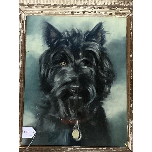 163 - Quantity of animal related pictures to include, framed and glazed pastel study of a Westie, in distr... 