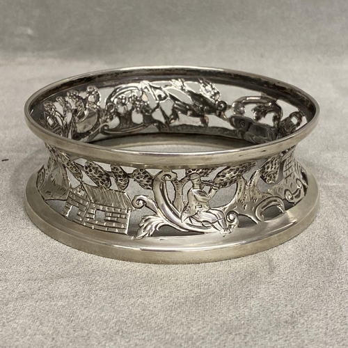 22 - An Irish silver dish ring with pierced naturalistic design by James Wakely and Frank Clarke Wheeler,... 