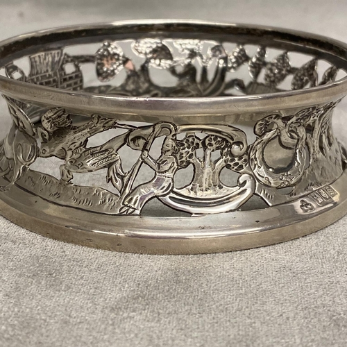 22 - An Irish silver dish ring with pierced naturalistic design by James Wakely and Frank Clarke Wheeler,... 