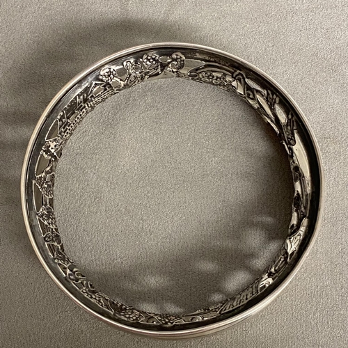 22 - An Irish silver dish ring with pierced naturalistic design by James Wakely and Frank Clarke Wheeler,... 