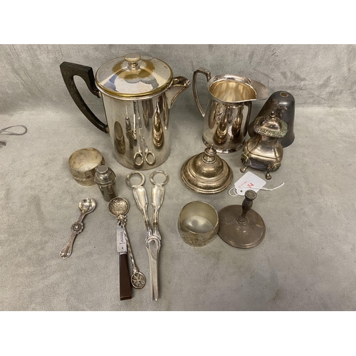 54 - Collection of white metal and electroplated items