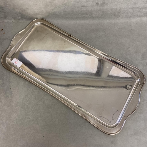 62 - Sterling silver oblong tray by Atkin brothers, Sheffield 1941, approx 30ozt