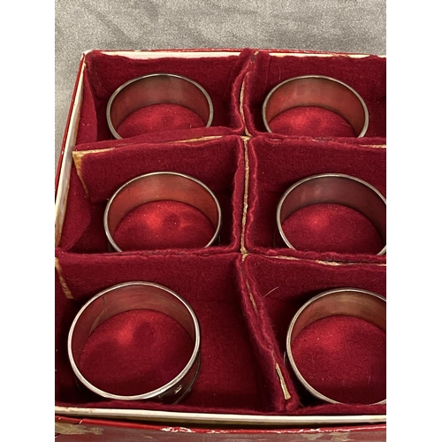 77 - A set of 6 sterling silver napkin rings by Derby College of Arts, London, 1977, approx 320g