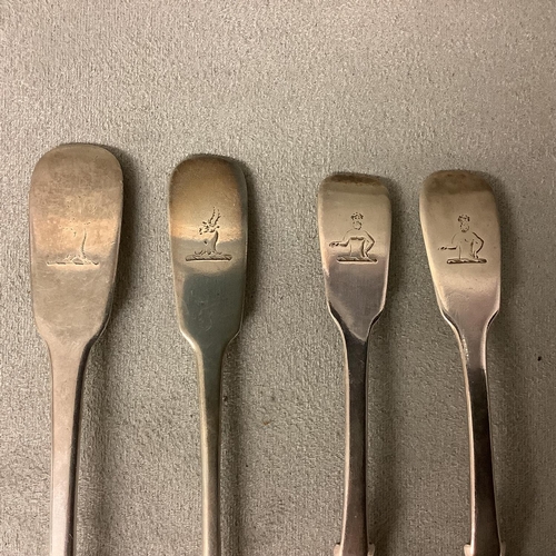 90 - Collection of Irish silver items to include a pair of sugar spoons, 56g