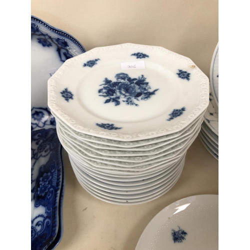 345 - Rosenthal blue and white china, and a quantity of other blue and white china, and drainers and platt... 