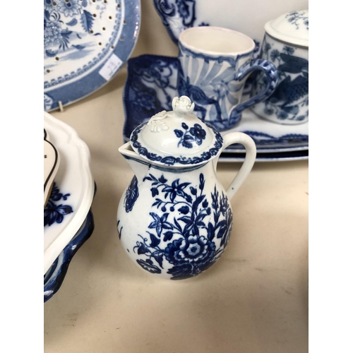 345 - Rosenthal blue and white china, and a quantity of other blue and white china, and drainers and platt... 