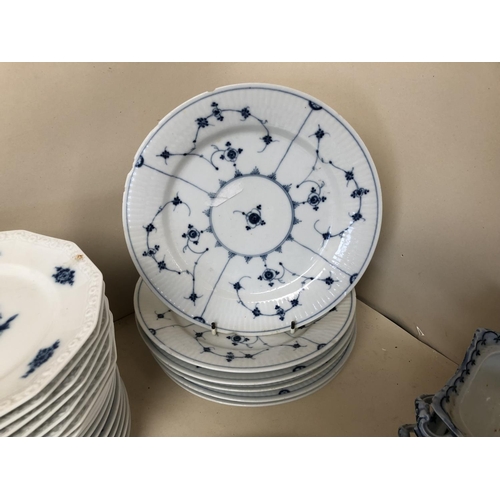 345 - Rosenthal blue and white china, and a quantity of other blue and white china, and drainers and platt... 