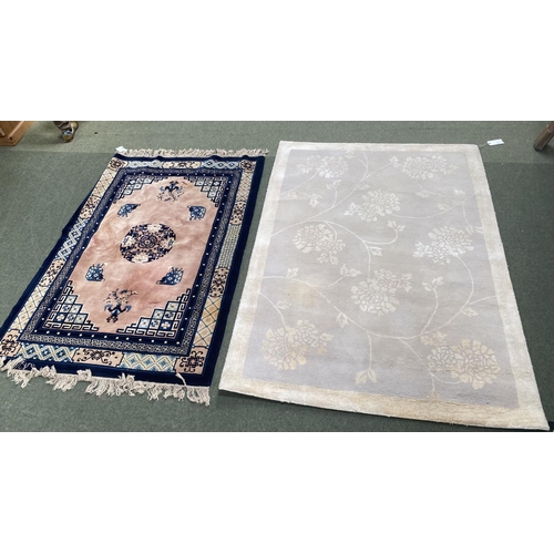 653 - Cream Laura Ashley Isodore rug, wooll pile 159 x 229cm, and a pink and blue wool Chinese rug KAYM