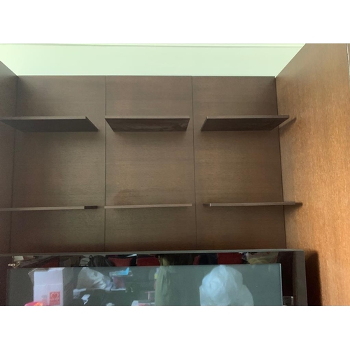 463 - Designer (TV) cabinet; (MODULAR - SO SPLITS INTO 3 SEPARATE PIECES OF FURNITURE) Description and mea... 