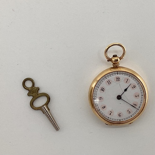 110 - An 18ct gold ladies pocket watch