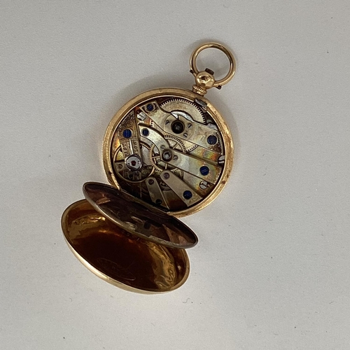 110 - An 18ct gold ladies pocket watch