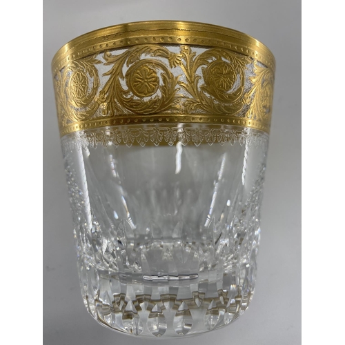 163 - Collection of St Louis France, C20th glassware to include 9 gilded tumblers, with 6 gilded covers, a... 