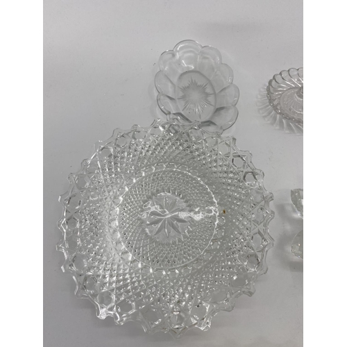 171 - collection of pressed glass hobnail style items to include bowls plates etc