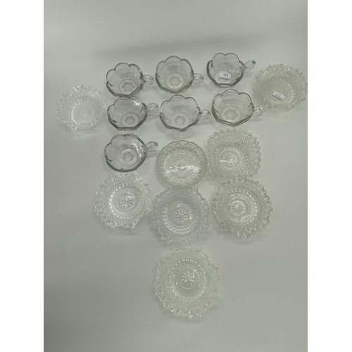 171 - collection of pressed glass hobnail style items to include bowls plates etc