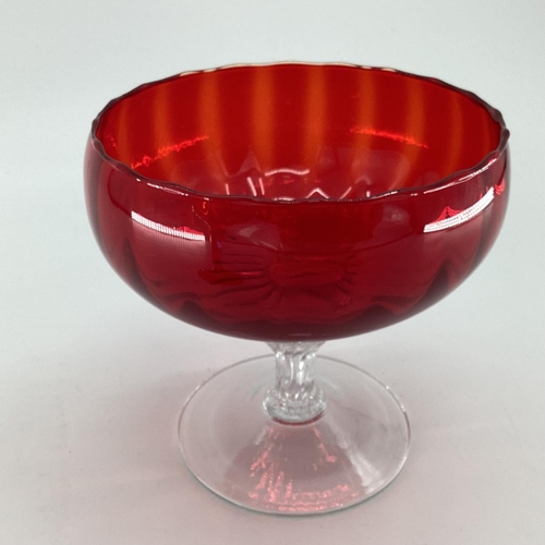 179 - Middle Eastern style  frosted art glass  with Arabic calligraphy decoration , and a cranberry glass ... 