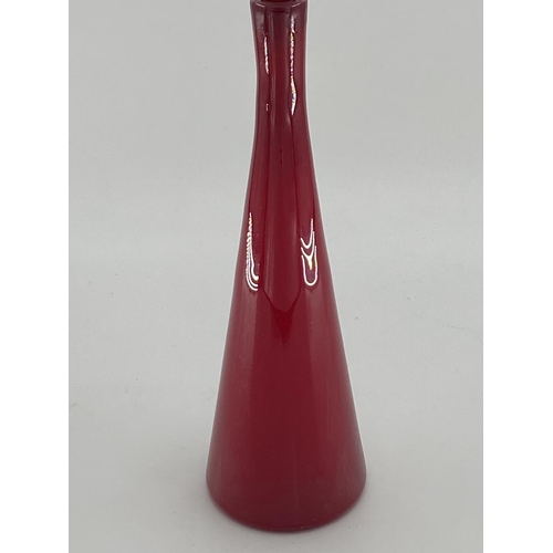 184 - Ruby glass C20th Pharmacy display bottle, 65cmH