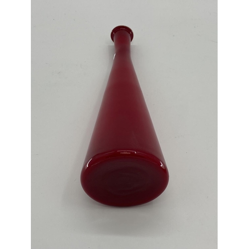 184 - Ruby glass C20th Pharmacy display bottle, 65cmH